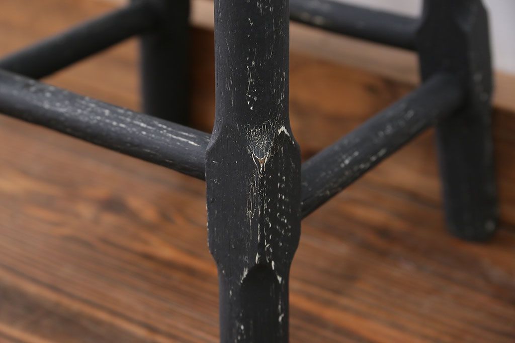 アンティーク家具　アンティークペイント かわいい丸椅子(スツール、丸椅子)