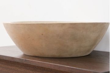アンティーク雑貨　古民具・骨董　古い木味の大きなこね鉢(ボール・木鉢)