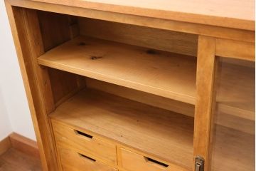 アンティーク家具　アンティーク 引き出し付き薄型脚付き収納棚(2)(キャビネット)