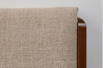 レトロ家具　和製アンティーク　アンティークリネン座面のレトロな回転椅子(回転イス、ドクターチェア)