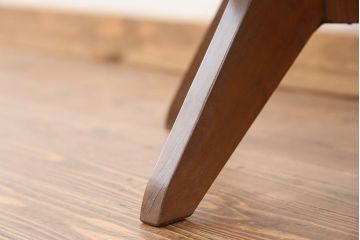 レトロ家具　和製アンティーク　アンティークリネン座面のレトロな回転椅子(回転イス、ドクターチェア)