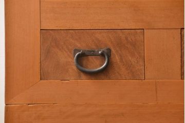 アンティーク家具　古民具・骨董 希少な生地色の上質な六尺水屋箪笥(食器棚、収納棚、時代箪笥)