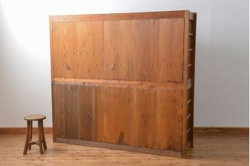 アンティーク家具　古民具・骨董 希少な生地色の上質な六尺水屋箪笥(食器棚、収納棚、時代箪笥)