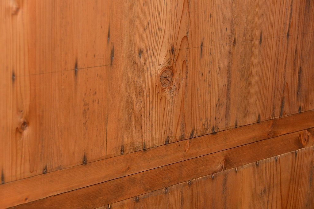 アンティーク家具　古民具・骨董 希少な生地色の上質な六尺水屋箪笥(食器棚、収納棚、時代箪笥)