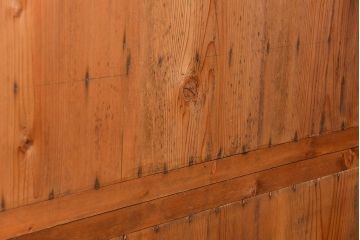 アンティーク家具　古民具・骨董 希少な生地色の上質な六尺水屋箪笥(食器棚、収納棚、時代箪笥)