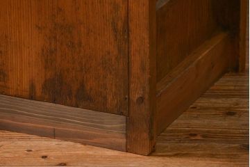 アンティーク家具　古民具・骨董 希少な生地色の上質な六尺水屋箪笥(食器棚、収納棚、時代箪笥)