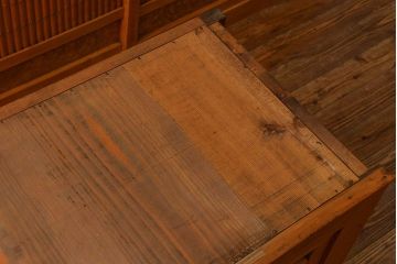 アンティーク家具　古民具・骨董 希少な生地色の上質な六尺水屋箪笥(食器棚、収納棚、時代箪笥)