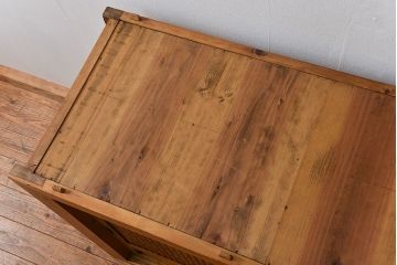 アンティーク家具　古民具・骨董 希少な生地色の上質な六尺水屋箪笥(食器棚、収納棚、時代箪笥)