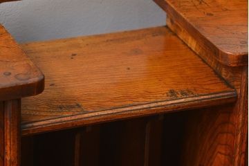 アンティーク家具　古民具・骨董 極上品　古い欅材と栓材の上手造り帳場机(デスク、在宅ワーク、在宅用文机)