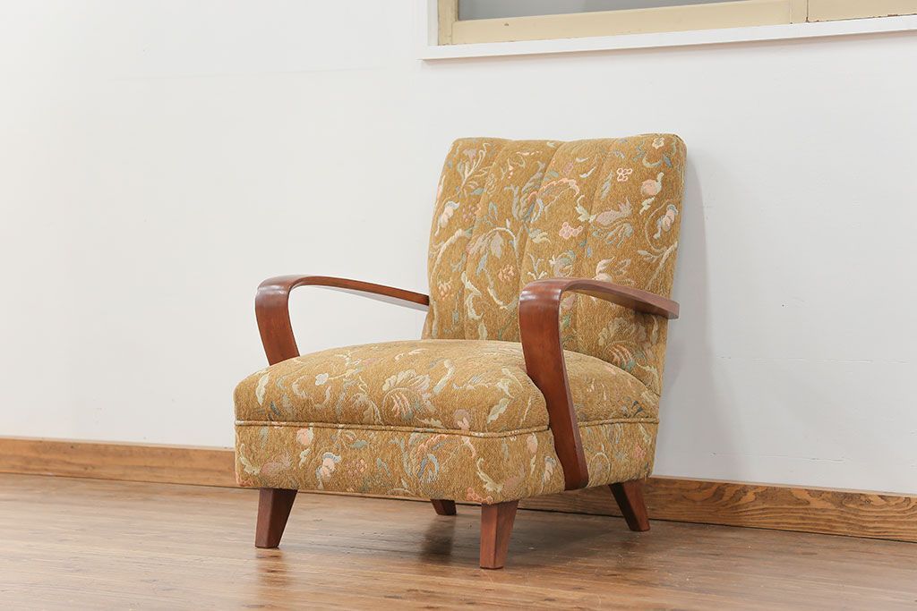 レトロ家具　昭和レトロ 1960〜70年代　かわいい一人掛けソファ(1)(シングルソファ、椅子、アームチェア、イス)