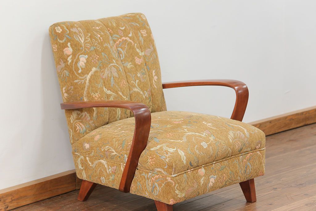 レトロ家具　昭和レトロ 1960〜70年代　かわいい一人掛けソファ(1)(シングルソファ、椅子、アームチェア、イス)
