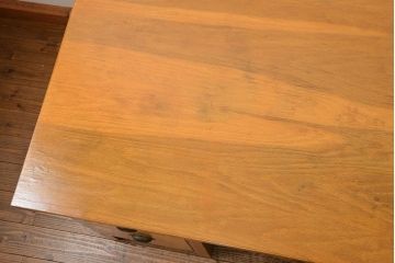 レトロ家具　昭和レトロ シンプルで使いやすいアンティーク両袖机(デスク)