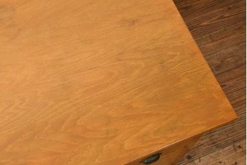 レトロ家具　昭和レトロ シンプルで使いやすいアンティーク両袖机(デスク)