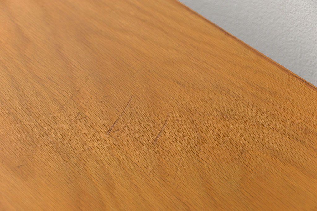 レトロ家具　昭和レトロ シンプルで使いやすいアンティーク両袖机(デスク)