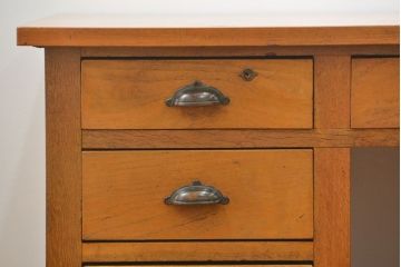 レトロ家具　昭和レトロ シンプルで使いやすいアンティーク両袖机(デスク)