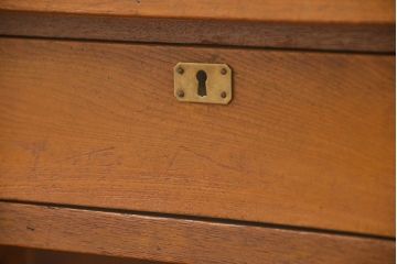 レトロ家具　昭和レトロ シンプルで使いやすいアンティーク両袖机(デスク)