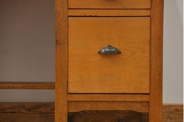 レトロ家具　昭和レトロ シンプルで使いやすいアンティーク両袖机(デスク)