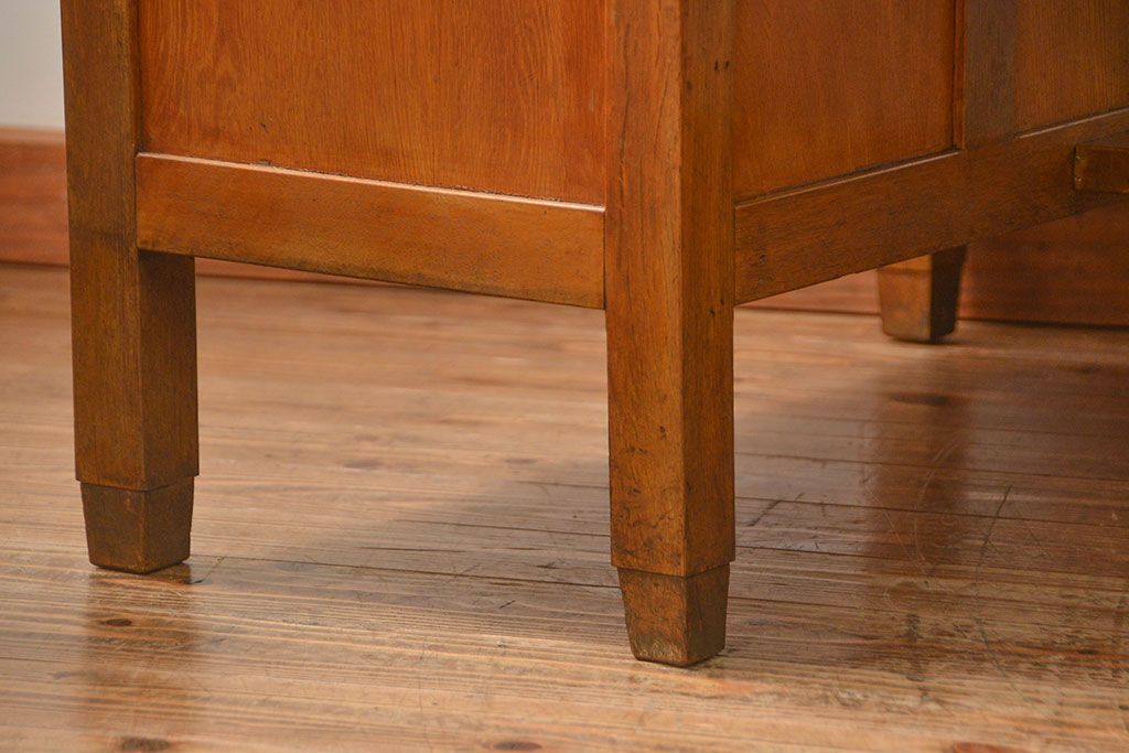 レトロ家具　昭和レトロ シンプルで使いやすいアンティーク両袖机(デスク)