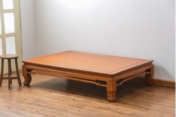 アンティーク家具　古民具・骨董 特大 総欅材 天板一枚板 最高級座卓(テーブル)