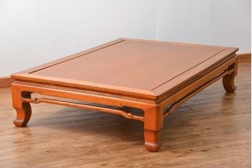 アンティーク家具　古民具・骨董 特大 総欅材 天板一枚板 最高級座卓(テーブル)