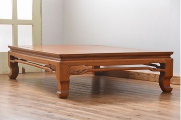 アンティーク家具　古民具・骨董 特大 総欅材 天板一枚板 最高級座卓(テーブル)