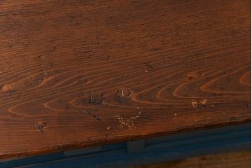 アンティーク家具　アンティークペイント　古い木の大きな作業台(テーブル、陳列台)