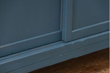 アンティーク家具　アンティークペイント　古い木の大きな作業台(テーブル、陳列台)