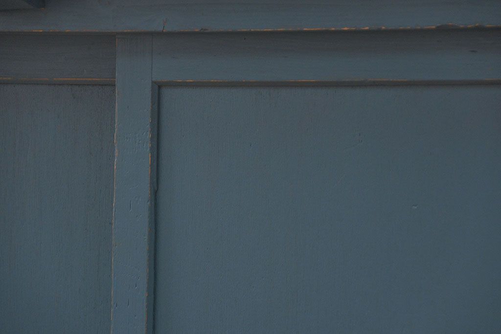 アンティーク家具　アンティークペイント　古い木の大きな作業台(テーブル、陳列台)