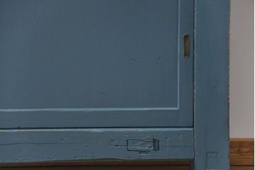 アンティーク家具　アンティークペイント　古い木の大きな作業台(テーブル、陳列台)