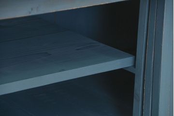 アンティーク家具　アンティークペイント　古い木の大きな作業台(テーブル、陳列台)