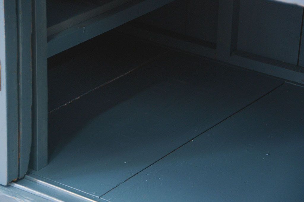 アンティーク家具　アンティークペイント　古い木の大きな作業台(テーブル、陳列台)