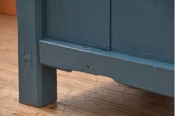 アンティーク家具　アンティークペイント　古い木の大きな作業台(テーブル、陳列台)