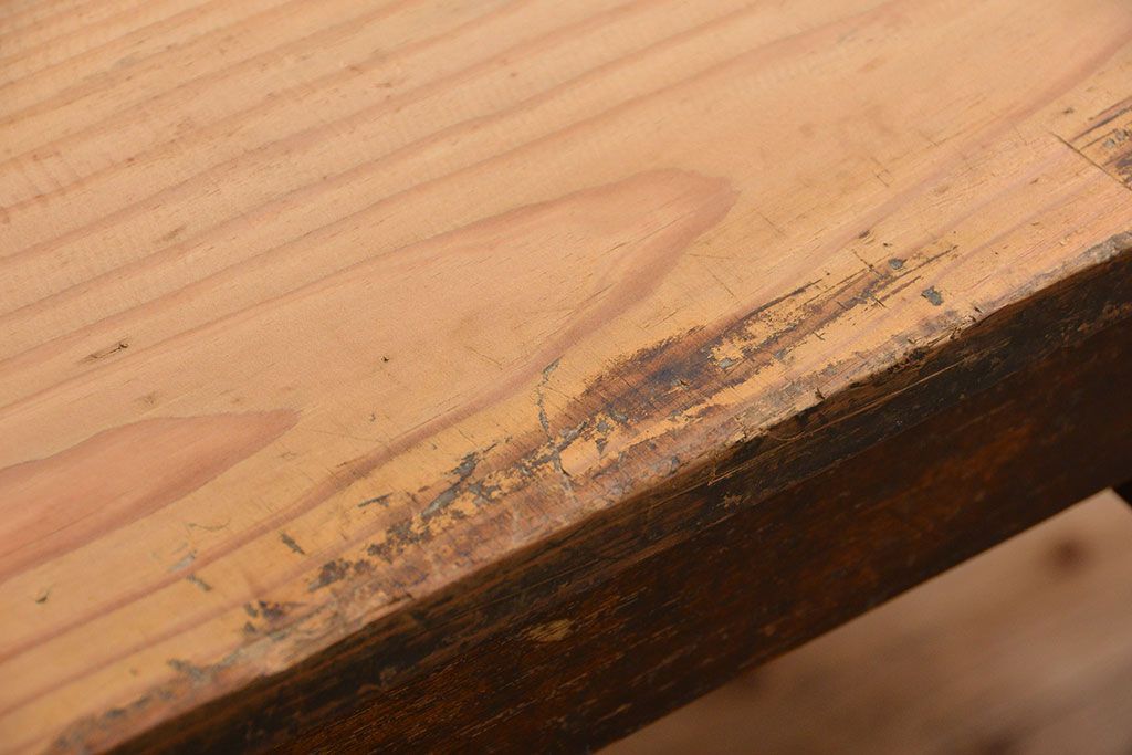 アンティーク家具　アンティークジャンクスタイル　使い込まれた無骨で重厚な作業台(テーブル)