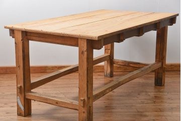 アンティーク家具　アンティークジャンクスタイル　使い込まれた無骨で重厚な作業台(テーブル)