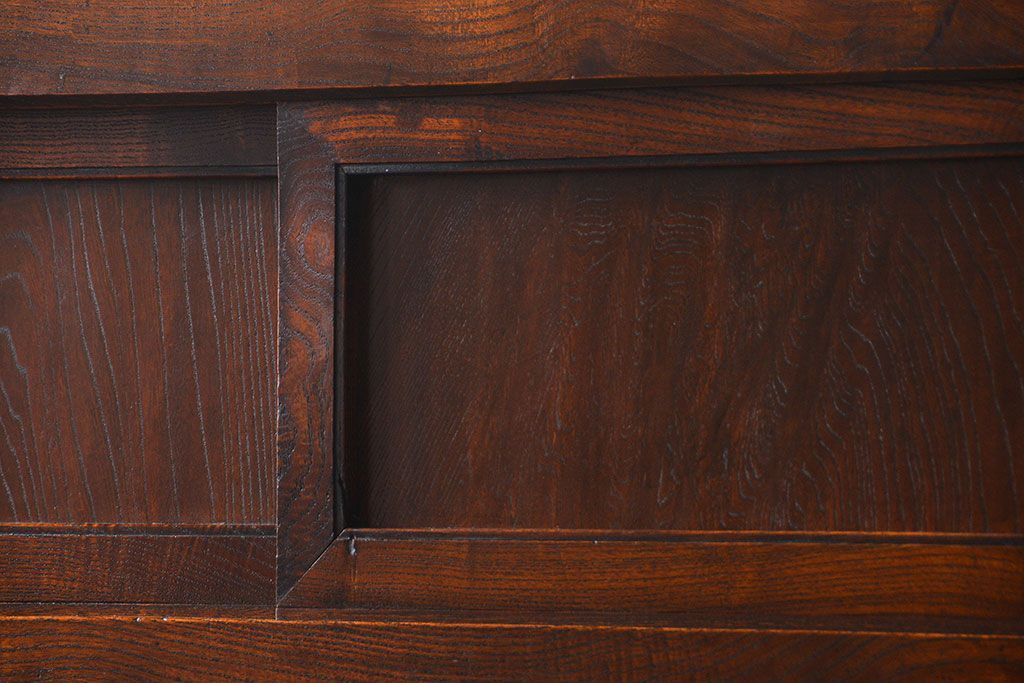 アンティーク家具　古民具・骨董 特別注文造り　希少な前面欅材!五尺水屋箪笥(食器棚、カップボード)
