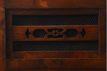 アンティーク家具　古民具・骨董 特別注文造り　希少な前面欅材!五尺水屋箪笥(食器棚、カップボード)