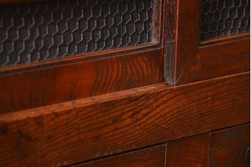 アンティーク家具　古民具・骨董 特別注文造り　希少な前面欅材!五尺水屋箪笥(食器棚、カップボード)