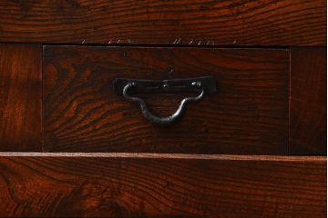 アンティーク家具　古民具・骨董 特別注文造り　希少な前面欅材!五尺水屋箪笥(食器棚、カップボード)