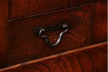 アンティーク家具　古民具・骨董 特別注文造り　希少な前面欅材!五尺水屋箪笥(食器棚、カップボード)