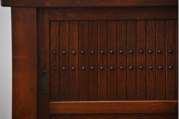 アンティーク家具　古民具・骨董 特別注文造り　希少な前面欅材!五尺水屋箪笥(食器棚、カップボード)