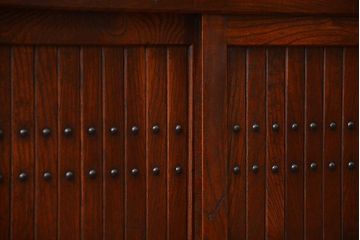 アンティーク家具　古民具・骨董 特別注文造り　希少な前面欅材!五尺水屋箪笥(食器棚、カップボード)