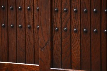 アンティーク家具　古民具・骨董 特別注文造り　希少な前面欅材!五尺水屋箪笥(食器棚、カップボード)