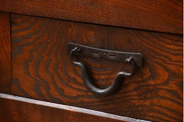 アンティーク家具　古民具・骨董 特別注文造り　希少な前面欅材!五尺水屋箪笥(食器棚、カップボード)