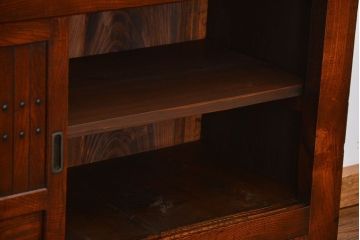 アンティーク家具　古民具・骨董 特別注文造り　希少な前面欅材!五尺水屋箪笥(食器棚、カップボード)