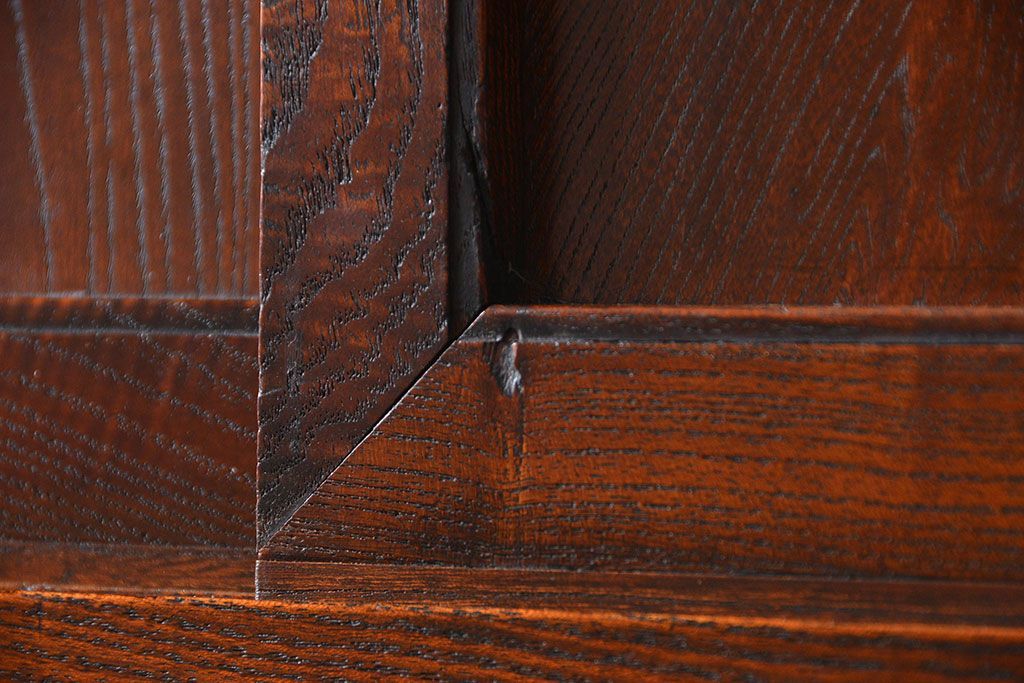 アンティーク家具　古民具・骨董 特別注文造り　希少な前面欅材!五尺水屋箪笥(食器棚、カップボード)