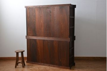 アンティーク家具　古民具・骨董 特別注文造り　希少な前面欅材!五尺水屋箪笥(食器棚、カップボード)