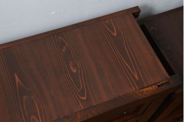 アンティーク家具　古民具・骨董 特別注文造り　希少な前面欅材!五尺水屋箪笥(食器棚、カップボード)