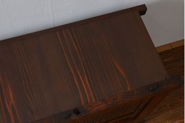 アンティーク家具　古民具・骨董 特別注文造り　希少な前面欅材!五尺水屋箪笥(食器棚、カップボード)