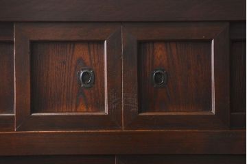 アンティーク家具　古民具・骨董 組子細工が上品な3.5尺水屋箪笥(食器棚、戸棚、茶箪笥)