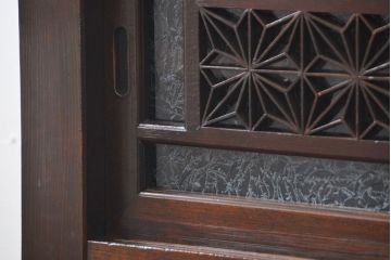 アンティーク家具　古民具・骨董 組子細工が上品な3.5尺水屋箪笥(食器棚、戸棚、茶箪笥)